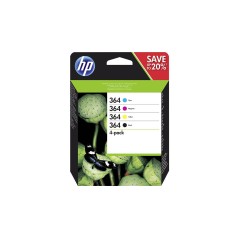 HP 364 Sort Gul Cyan Magenta Blæk N9J73AE